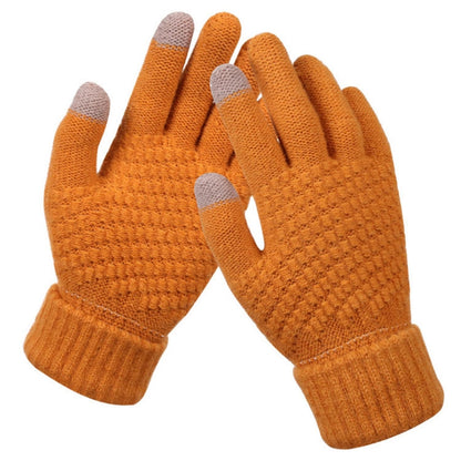 Winter Touch Screen Gloves Women Men Warm Stretch Knit Mittens Imitation Wool Thicken Full Finger Gloves, White, Grey, Black, Yellow, Navy Blue, Kids White, Kids Black, A-Navy Blue, A-Black, A-White, A-Grey, B-Grey, B-Blue, C-Yellow, C-Blue, C-Purple