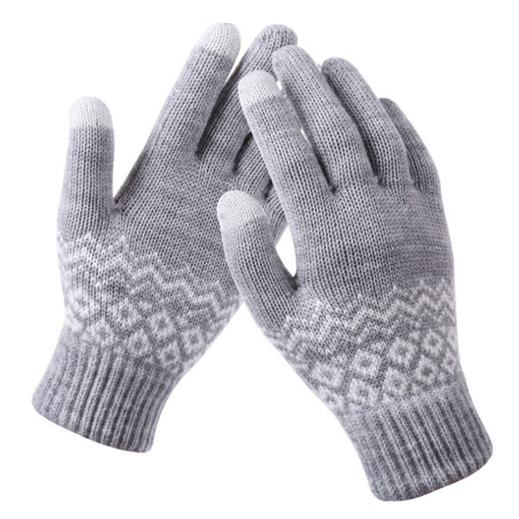 Winter Touch Screen Gloves Women Men Warm Stretch Knit Mittens Imitation Wool Thicken Full Finger Gloves, White, Grey, Black, Yellow, Navy Blue, Kids White, Kids Black, A-Navy Blue, A-Black, A-White, A-Grey, B-Grey, B-Blue, C-Yellow, C-Blue, C-Purple