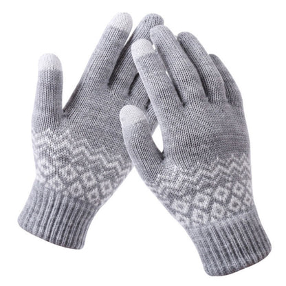 Winter Touch Screen Gloves Women Men Warm Stretch Knit Mittens Imitation Wool Thicken Full Finger Gloves, White, Grey, Black, Yellow, Navy Blue, Kids White, Kids Black, A-Navy Blue, A-Black, A-White, A-Grey, B-Grey, B-Blue, C-Yellow, C-Blue, C-Purple