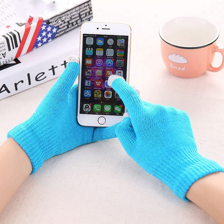 Winter Touch Screen Gloves Women Men Warm Stretch Knit Mittens Imitation Wool Thicken Full Finger Gloves, White, Grey, Black, Yellow, Navy Blue, Kids White, Kids Black, A-Navy Blue, A-Black, A-White, A-Grey, B-Grey, B-Blue, C-Yellow, C-Blue, C-Purple