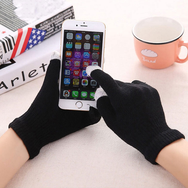 Winter Touch Screen Gloves Women Men Warm Stretch Knit Mittens Imitation Wool Thicken Full Finger Gloves, White, Grey, Black, Yellow, Navy Blue, Kids White, Kids Black, A-Navy Blue, A-Black, A-White, A-Grey, B-Grey, B-Blue, C-Yellow, C-Blue, C-Purple