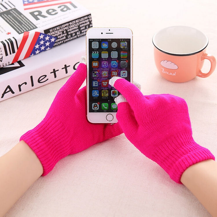 Winter Touch Screen Gloves Women Men Warm Stretch Knit Mittens Imitation Wool Thicken Full Finger Gloves, White, Grey, Black, Yellow, Navy Blue, Kids White, Kids Black, A-Navy Blue, A-Black, A-White, A-Grey, B-Grey, B-Blue, C-Yellow, C-Blue, C-Purple