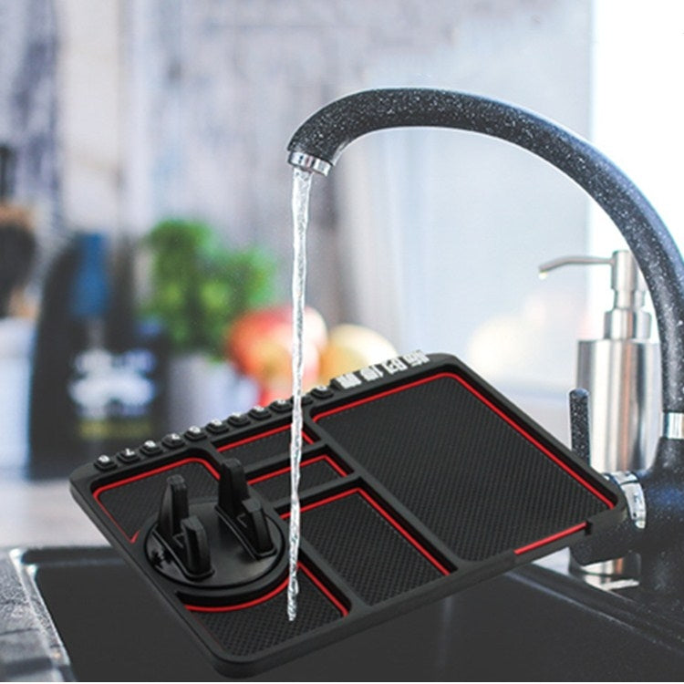 Car Interior Car Multifunctional Instrument Panel Storage Pad Car Phone Bracket Anti-slip Pad With Stop, Stereo Red Circle, Stereo Blue Circle, Rotating Red Circle, Rotating Blue Circle, Rotating Black Circle