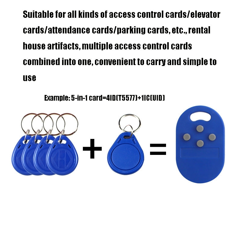 ID IC Composite Card UID/5200 Four-In-One Access Control Elevator Multi-Card Copy Induction Swipe Keychain