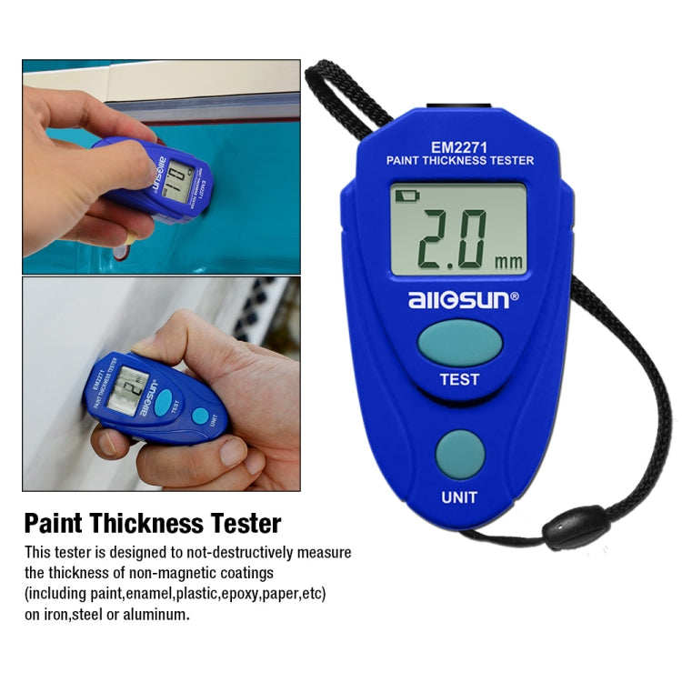 EM2271 Mini Digital Display Car Paint Coating Thickness Gauge Tester, EM2271