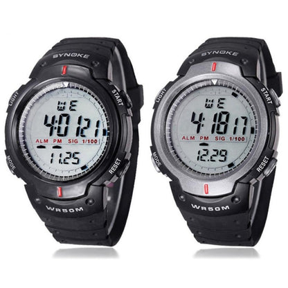 SYNOKE 61576 Life Waterproof LED Sports Watch for Men, Black, Gray