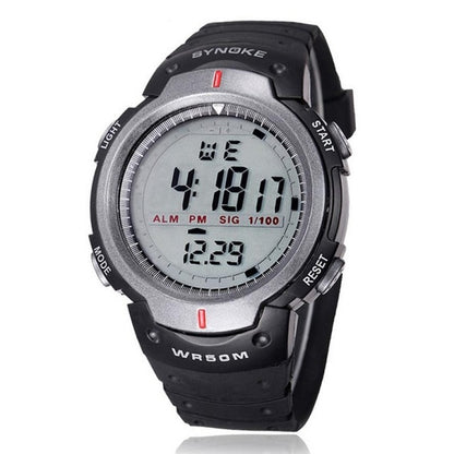 SYNOKE 61576 Life Waterproof LED Sports Watch for Men, Black, Gray