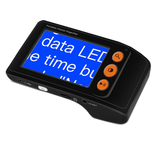 3.5 Inch 2X-25X High-Definition Handheld  Magnifying Glass Electronic Vision Aid, Black, White