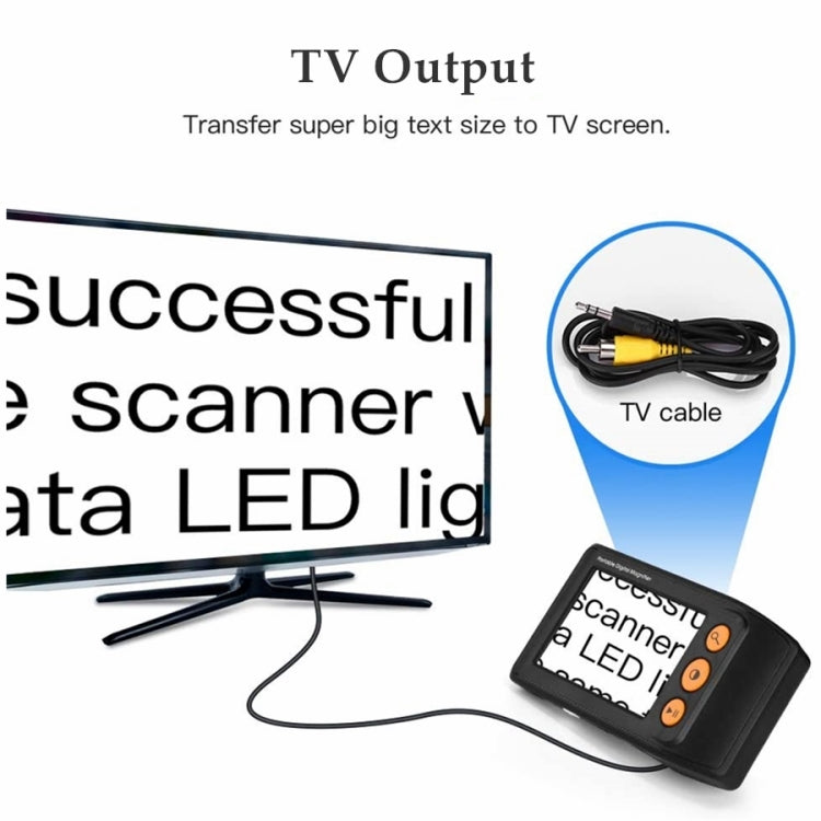 3.5 Inch 2X-25X High-Definition Handheld  Magnifying Glass Electronic Vision Aid, Black, White