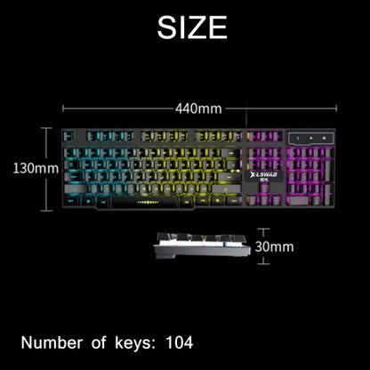 X-L SWAB GX50 Computer Manipulator Feel Wired Keyboard + Macro Programming Mouse, Color：, Black Ice Blue, White Mixed Light, Black Mixed Light