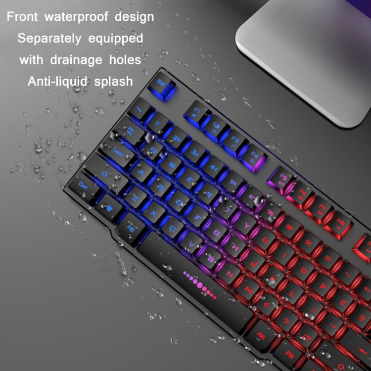 X-L SWAB GX50 Computer Manipulator Feel Wired Keyboard + Macro Programming Mouse, Color：, Black Ice Blue, White Mixed Light, Black Mixed Light