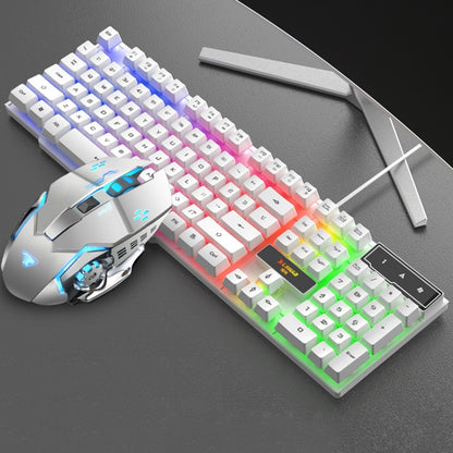 X-L SWAB GX50 Computer Manipulator Feel Wired Keyboard + Macro Programming Mouse, Color：, Black Ice Blue, White Mixed Light, Black Mixed Light