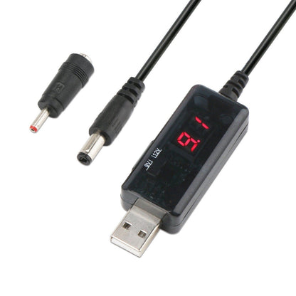 USB Boost Cable 5V Step Up to 9V 12V Adjustable Voltage Converter 1A Step-up Volt Transformer DC Power Regulator with Switch, 5V Step Up to 9V 12V
