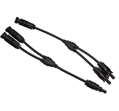 1 Pair MC4 Branch Y Adapter Connectors M/M/F and F/F/M for Solar Panels Cable