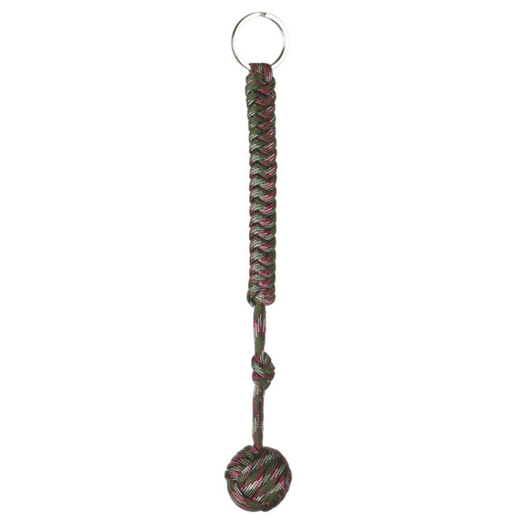 Outdoor Security Protection Black Monkey Fist Steel Ball Bearing Self Defense Lanyard Survival Key Chain