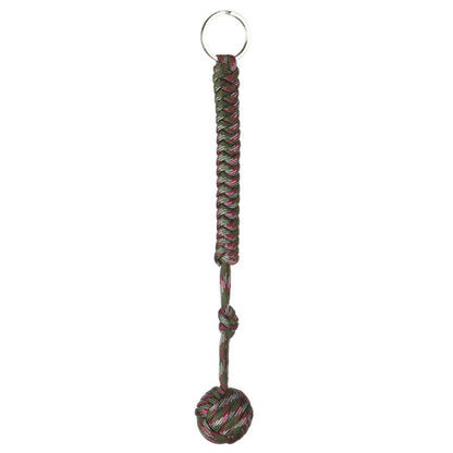 Outdoor Security Protection Black Monkey Fist Steel Ball Bearing Self Defense Lanyard Survival Key Chain