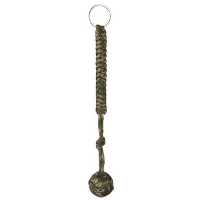 Outdoor Security Protection Black Monkey Fist Steel Ball Bearing Self Defense Lanyard Survival Key Chain