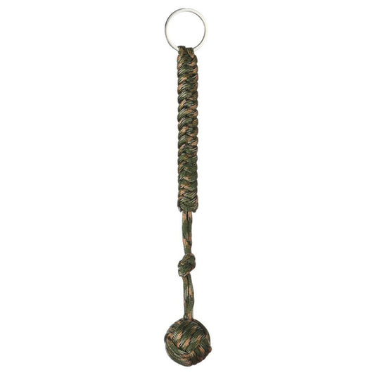 Outdoor Security Protection Black Monkey Fist Steel Ball Bearing Self Defense Lanyard Survival Key Chain