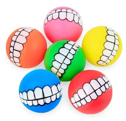2 PCS Teeth Sounding Bite Dog Toy Pet Supplies, 9.0cm Teeth Sounding Bite Ball