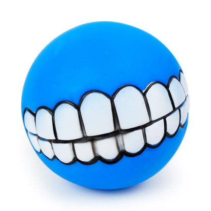 2 PCS Teeth Sounding Bite Dog Toy Pet Supplies, 9.0cm Teeth Sounding Bite Ball