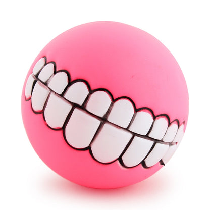 2 PCS Teeth Sounding Bite Dog Toy Pet Supplies, 9.0cm Teeth Sounding Bite Ball