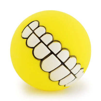 2 PCS Teeth Sounding Bite Dog Toy Pet Supplies, 9.0cm Teeth Sounding Bite Ball