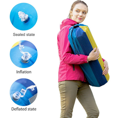 Color Matching Automatic Inflatable Outdoor Sports Double Camping Air Cushion, 190x130x3.5cm Green, 190x130x3.5cm Blue, 190x130x3.5cm Orange
