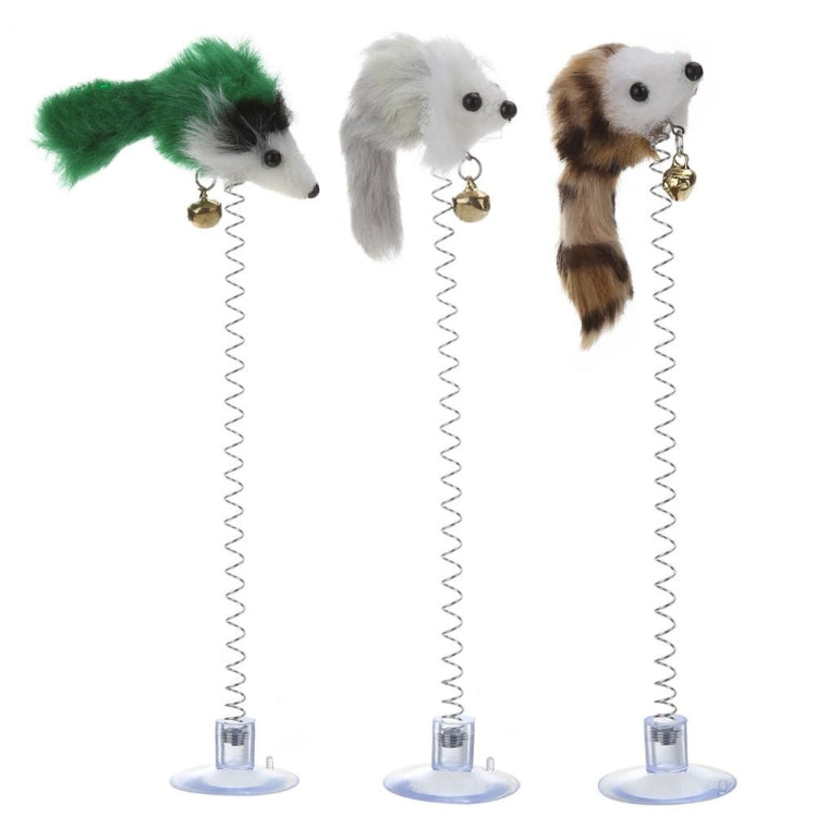 3 PCS Funny Cat Toys Elastic Feather False Mouse Bottom Sucker Toys for Cat Kitten Playing Pet Seat Scratch Toy Pet Cat Product, Feather Funny Cat Toys