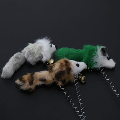 3 PCS Funny Cat Toys Elastic Feather False Mouse Bottom Sucker Toys for Cat Kitten Playing Pet Seat Scratch Toy Pet Cat Product, Feather Funny Cat Toys