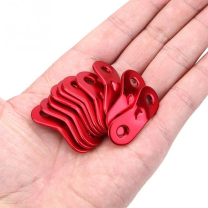 10 PCS Outdoor Camping Aluminum Alloy Cord Runners Rope Tensioners Tent Guy Line Rope Tensioners, Aluminum alloy buckle