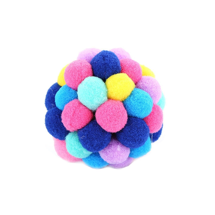 3 PCS Colorful Handmade Bells Cat Bouncy Ball Pet Toy, L, M, S