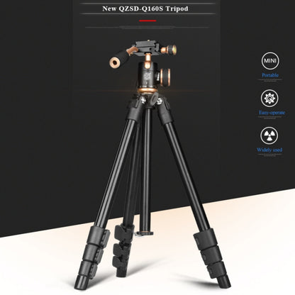 Q160s 4-Section Folding Legs Live Broadcast Aluminum Alloy Tripod Mount with Damping Tripod Ball-Head, Q160s
