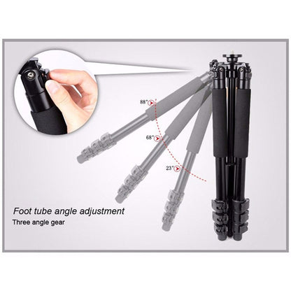 Q620 4-Section Folding Legs Heavy Duty Aluminum Alloy Tripod With Three-Dimensional Damping Tripod Heads, Q620
