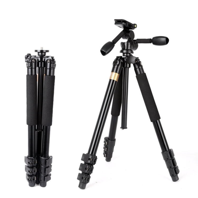 Q620 4-Section Folding Legs Heavy Duty Aluminum Alloy Tripod With Three-Dimensional Damping Tripod Heads, Q620