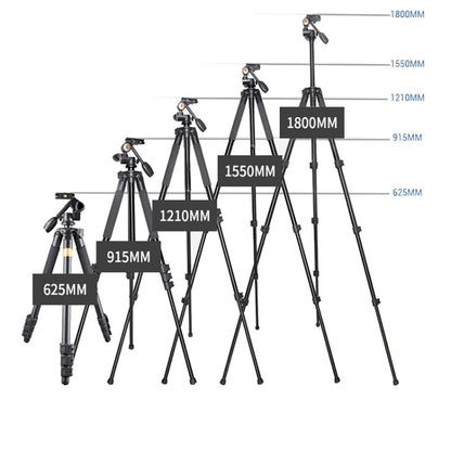 Q620 4-Section Folding Legs Heavy Duty Aluminum Alloy Tripod With Three-Dimensional Damping Tripod Heads, Q620