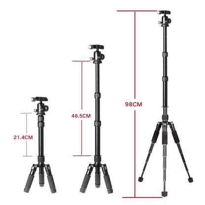 Xiletu FM5S-MINI 5-Section Folding Legs Mini Desktop Tripod Mount, Red, Black, Titanium