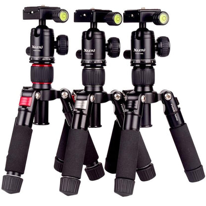 Xiletu FM5S-MINI 5-Section Folding Legs Mini Desktop Tripod Mount, Red, Black, Titanium