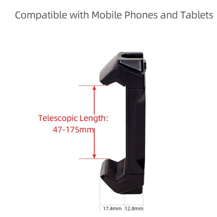 Live Broadcast Tripod Mount Phone Clamp with 1/4 inch Screw Holes & Cold Shoe Base, Phone Clamp