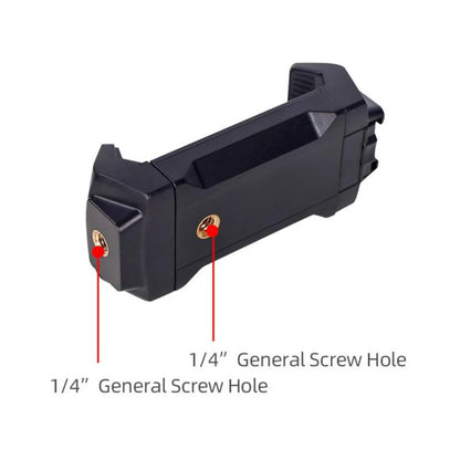 Live Broadcast Tripod Mount Phone Clamp with 1/4 inch Screw Holes & Cold Shoe Base, Phone Clamp