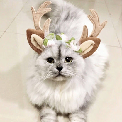 Christmas Pet Accessories Dog Hairpin Cat Ornament Christmas Antler Headband, S, M, L