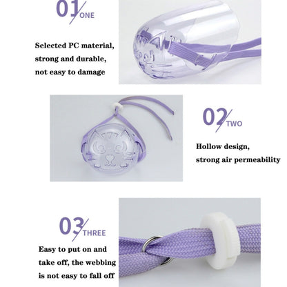 Pets Bathing Injection Anti-Bite Transparent Muzzle, M