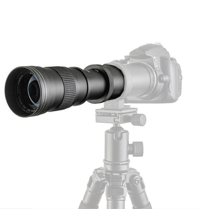 Lightdow 420-800mm Zoom Camera Lens Optical Glass Coating Photographic Lens, 420-800mm Black