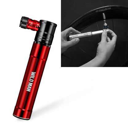 WILD MAN Mountain Road Bike Portable Bicycle Pump Us And French Mouth Universal Pump Mini Basketball Football Pump, GK8 (Silver), GK8 (Red)