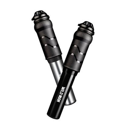WILD MAN High Pressure Mountain Road Bike Portable Bicycle Pump Us And French Mouth Universal Mini Basketball Pump, GK1 (Bright Silver)