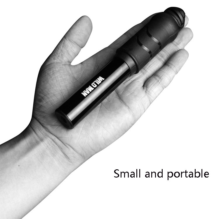 WILD MAN High Pressure Mountain Road Bike Portable Bicycle Pump Us And French Mouth Universal Mini Basketball Pump, GK1 (Bright Silver)