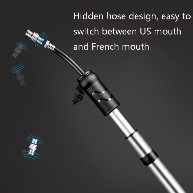 WILD MAN High Pressure Mountain Road Bike Portable Bicycle Pump Us And French Mouth Universal Mini Basketball Pump, GK1 (Bright Silver)