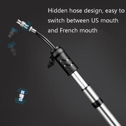 WILD MAN High Pressure Mountain Road Bike Portable Bicycle Pump Us And French Mouth Universal Mini Basketball Pump, GK1 (Bright Silver)