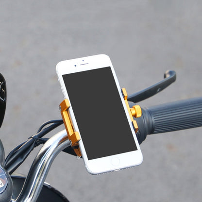2pcs Aluminum Alloy Bicycle Mobile Phone Holder Motorcycle Mobile Phone Navigation Bracket Electric Motorcycle Hand Rack, Black (Handlebar Style), Gold (Handlebar Style), Silver (Handlebar Style)