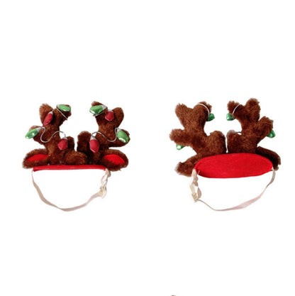 Pet Supplies Puppy Christmas Hat Holiday Jewelry Sequined Antlers, S, M