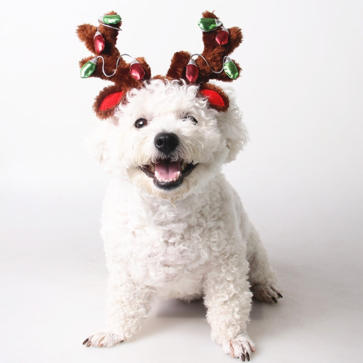 Pet Supplies Puppy Christmas Hat Holiday Jewelry Sequined Antlers, S, M